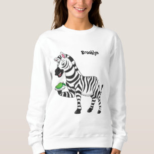 Funny zebra cartoon illustration sweatshirt