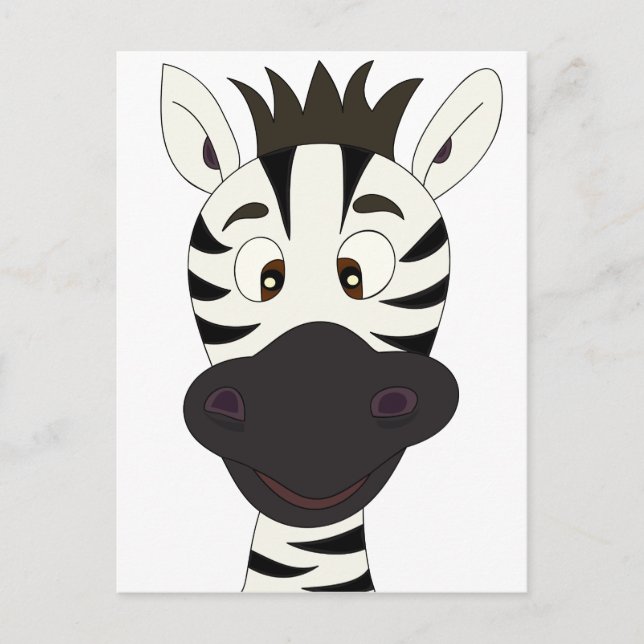 Funny zebra cartoon kids postcard (Front)