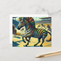 Funny Zebra with Extra Leg Skateboarding