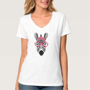 Funny Zebra with pink sunglases T-Shirt