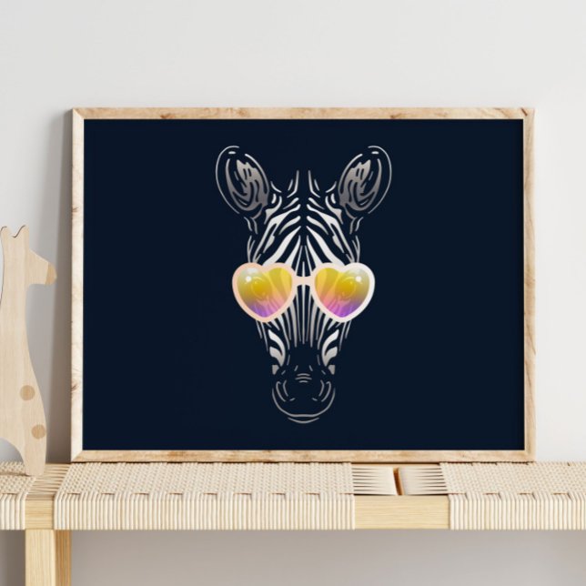 Funny Zebra | With Sunglasses Wall Print (Creator Uploaded)