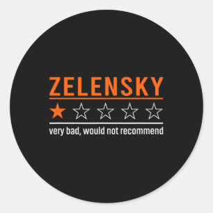 Funny Zelensky Conservative Republican Ukraine  Classic Round Sticker