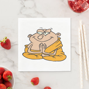 Funny Zen Monk Meditating Man Napkin