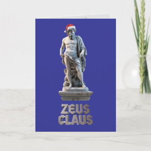 Funny Zeus Claus Christmas Holiday Card