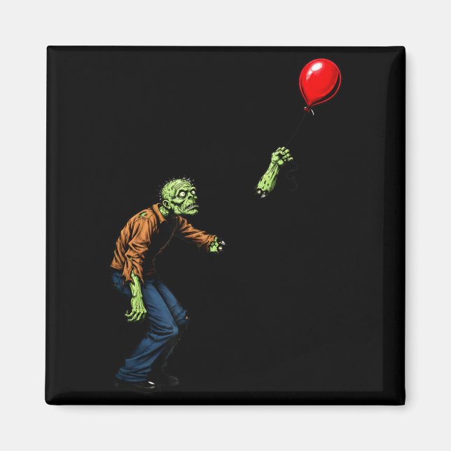 Funny Zombie Balloon Magnet (Front)