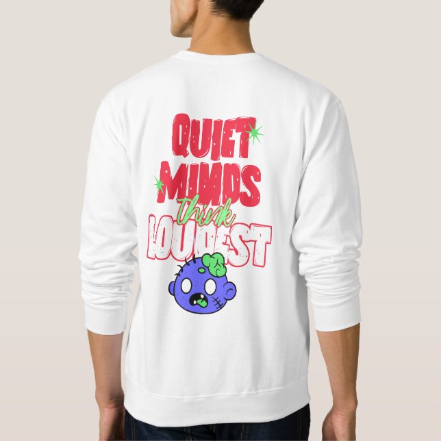 Funny Zombie Brain Graphic and Typography T-Shirt Sweatshirt (Back)