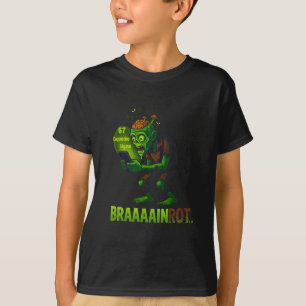 Funny Zombie Brainrot Meme 6 7 Halloween Boys Kids T-Shirt
