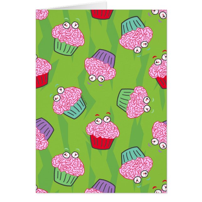 Funny Zombie Brains Cupcake Pattern (Front)