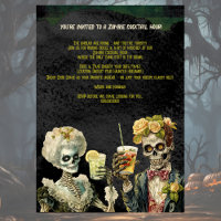 Funny Zombie Halloween Cocktail Party Invitation