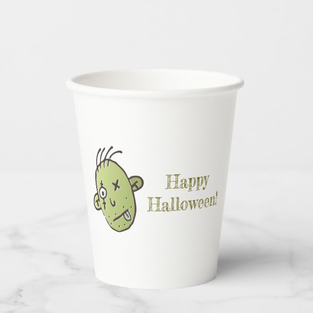 Funny Zombie halloween Paper Cups (Front)