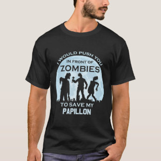 Funny Zombie Halloween Pet Papillon T-Shirt