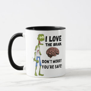 Funny Zombie I Love The Brain  Mug