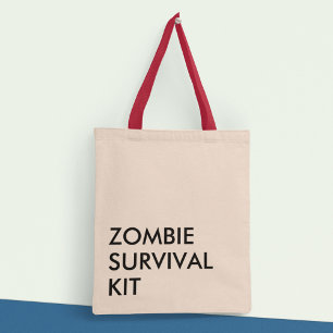 Funny ZOMBIE Modern Typography Minimalist Tote Bag