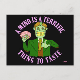 Funny Zombie Professor Proverb Postcard