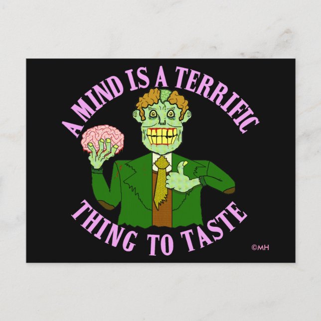 Funny Zombie Professor Proverb Postcard (Front)