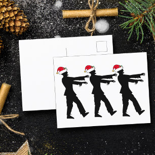 Funny Zombie Santa Christmas Postcard