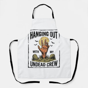 Funny Zombie Shirt for Horror Fans Vintage Undead Apron