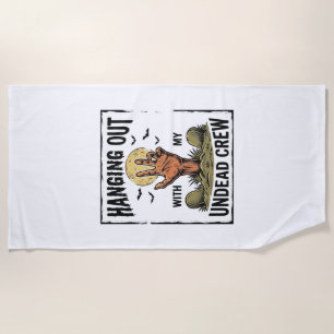 Funny Zombie Shirt for Horror Fans Vintage Undead Beach Towel