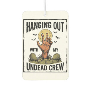 Funny Zombie Shirt for Horror Fans Vintage Undead Car Air Freshener