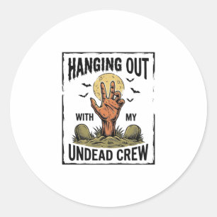 Funny Zombie Shirt for Horror Fans Vintage Undead  Classic Round Sticker