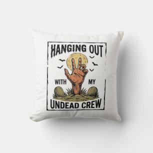 Funny Zombie Shirt for Horror Fans Vintage Undead Cushion