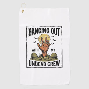 Funny Zombie Shirt for Horror Fans Vintage Undead Golf Towel