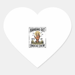 Funny Zombie Shirt for Horror Fans Vintage Undead  Heart Sticker