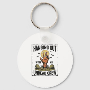 Funny Zombie Shirt for Horror Fans Vintage Undead Key Ring