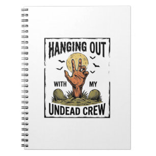 Funny Zombie Shirt for Horror Fans Vintage Undead Notebook