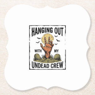 Funny Zombie Shirt for Horror Fans Vintage Undead Paper Coaster