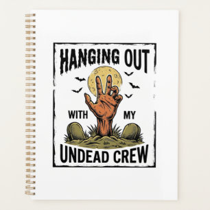 Funny Zombie Shirt for Horror Fans Vintage Undead Planner