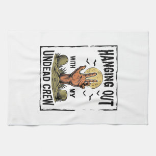 Funny Zombie Shirt for Horror Fans Vintage Undead Tea Towel