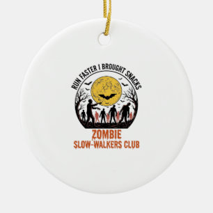 Funny Zombie Shirt with Engraved Moon and Dark Hum Ceramic Tree Decoration