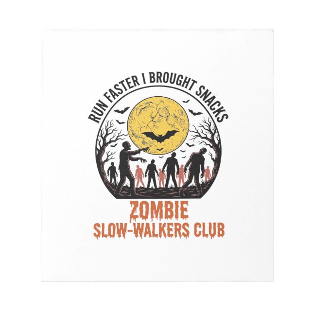Funny Zombie Shirt with Engraved Moon and Dark Hum Notepad (Front)