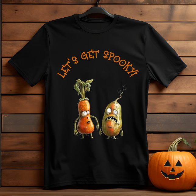 Funny zombie vegetables black Halloween  T-Shirt (Creator Uploaded)