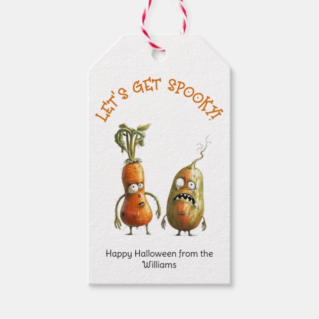 Funny zombie vegetables Halloween  Gift Tags (Front)