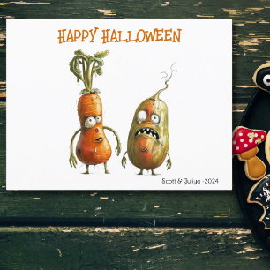 Funny zombie veggie Halloween  Postcard