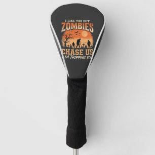 Funny Zombies Halloween Chase Us Design Golf Head Cover