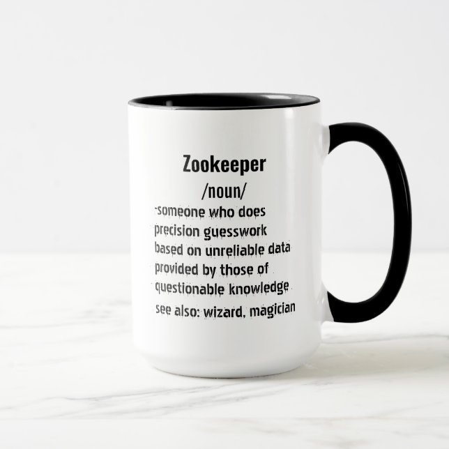 funny Zookeeper Definition gifts for men women Mug (Right)