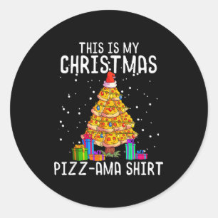 Funny Zza Christmas Tree Shirt Men Kids Zza Lover  Classic Round Sticker
