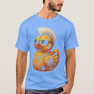 Funnyattooed Duck Mohawk Punk Rubber Duck Men Boys T-Shirt