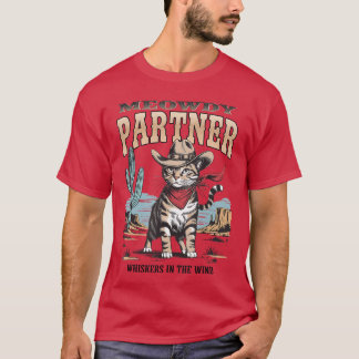 Funnyee Vintage Meowdy Partner Cowboy Gift Mens Wo T-Shirt