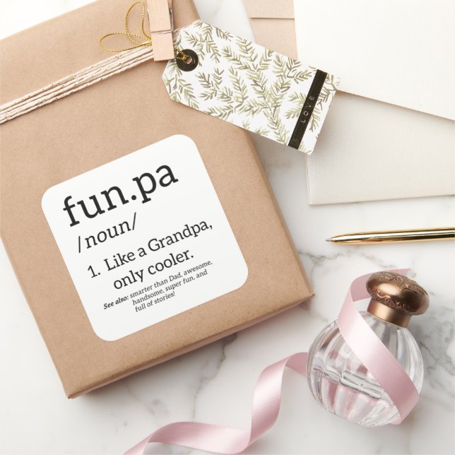 Funpa Like A Grandpa Only Cooler Square Sticker (Gifting)
