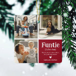 Funtie 3 Photo Collage Definition Cute Christmas C Ceramic Ornament<br><div class="desc">Cute Funtie Christmas Ornament. Perfect gifts for a FUN AUNTIE! Simply upload 3 of your favourite pictures,  customise the definition and personalise by adding name/s.</div>