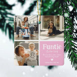 Funtie 3 Photo Collage Definition Cute Christmas  Ceramic Ornament<br><div class="desc">Cute Funtie Christmas Ornament. Perfect gifts for a FUN AUNTIE! Simply upload 3 of your favourite pictures,  customise the definition and personalise by adding name/s.</div>