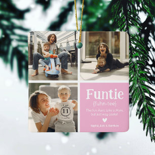 Funtie 3 Photo Collage Definition Cute Christmas Ceramic Ornament