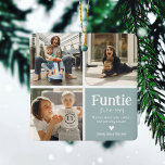 Funtie 3 Photo Collage Definition Cute Christmas  Ceramic Ornament<br><div class="desc">Cute Funtie Christmas Ornament. Perfect gifts for a FUN AUNTIE! Simply upload 3 of your favourite pictures,  customise the definition and personalise by adding name/s.</div>