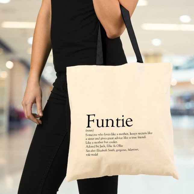 Funtie, Aunt, Auntie Definition Modern Fun Tote Bag (Funtie, Aunt, Auntie Definition Modern Fun Tote Bag)