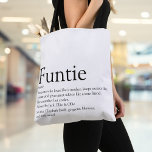Funtie  Aunt Auntie Definition Modern Fun Tote Bag<br><div class="desc">Personalize for your special,  favourite Funtie,  Aunt,  Auntie or Tia to create a unique gift. A perfect way to show her how amazing she is every day. Designed by Thisisnotme©</div>