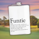 Funtie Definition Saying Funny Auntie Hip Flask<br><div class="desc">Personalise for your special,  favourite Funtie,  Aunt or Auntie to create a unique gift. A perfect way to show her how amazing she is every day. Designed by Thisisnotme©</div>